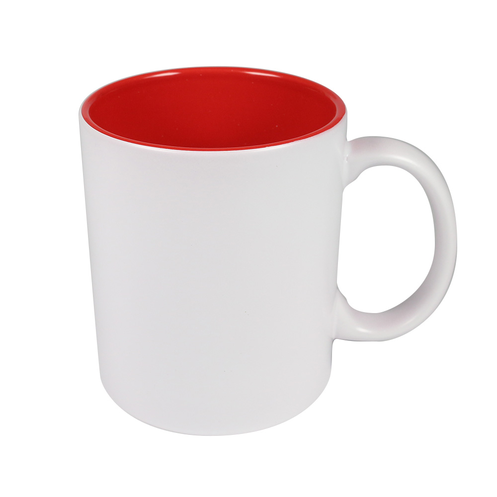 Tasse weiß mit roter Innenseite