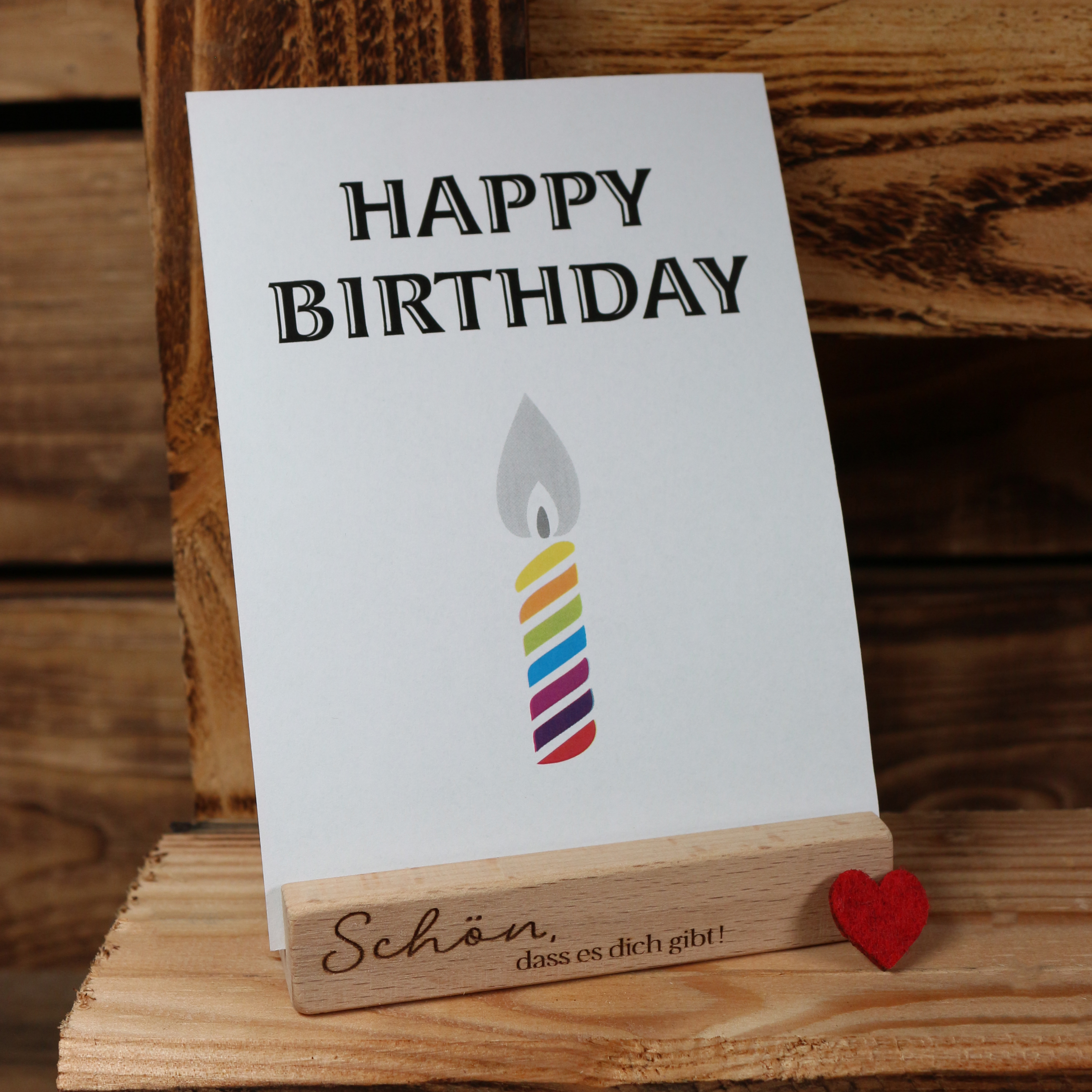 Kartenhalter für Gutschein oder Fotos "Schön, dass es Dich gibt"