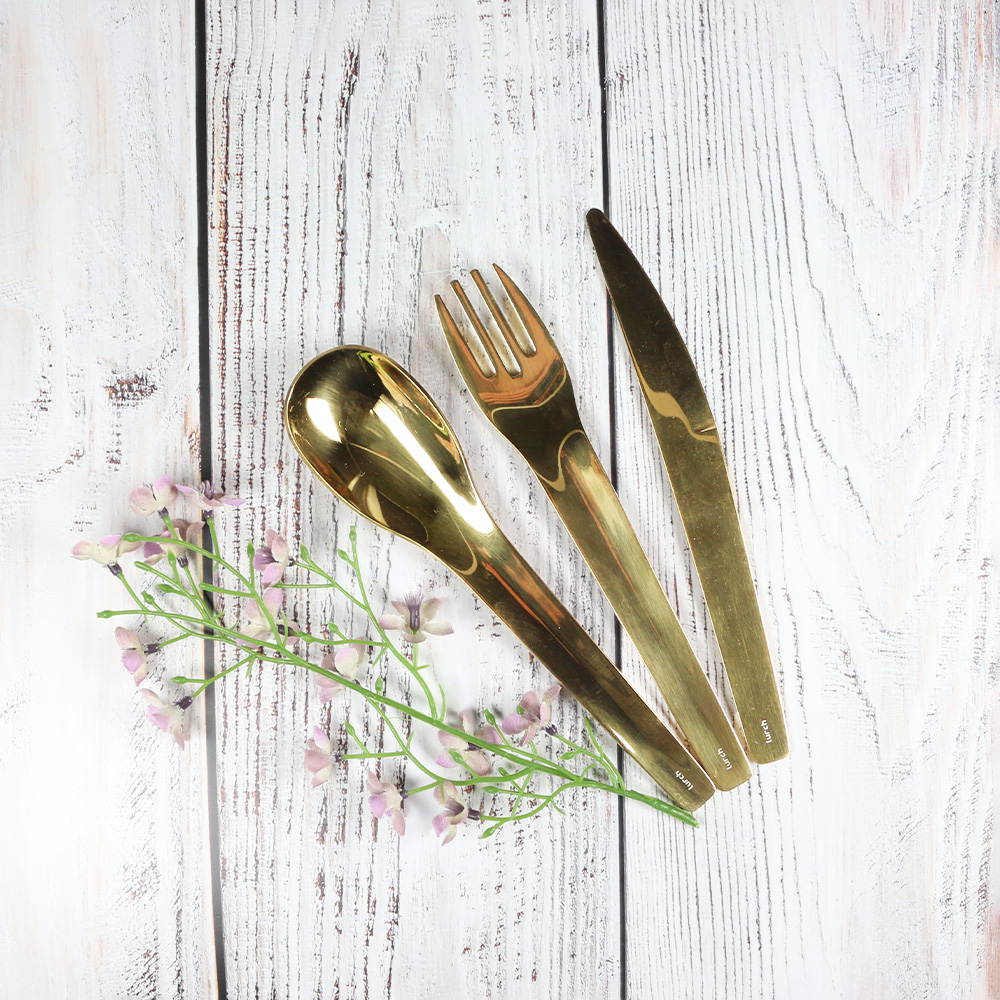 Besteck to-go gold