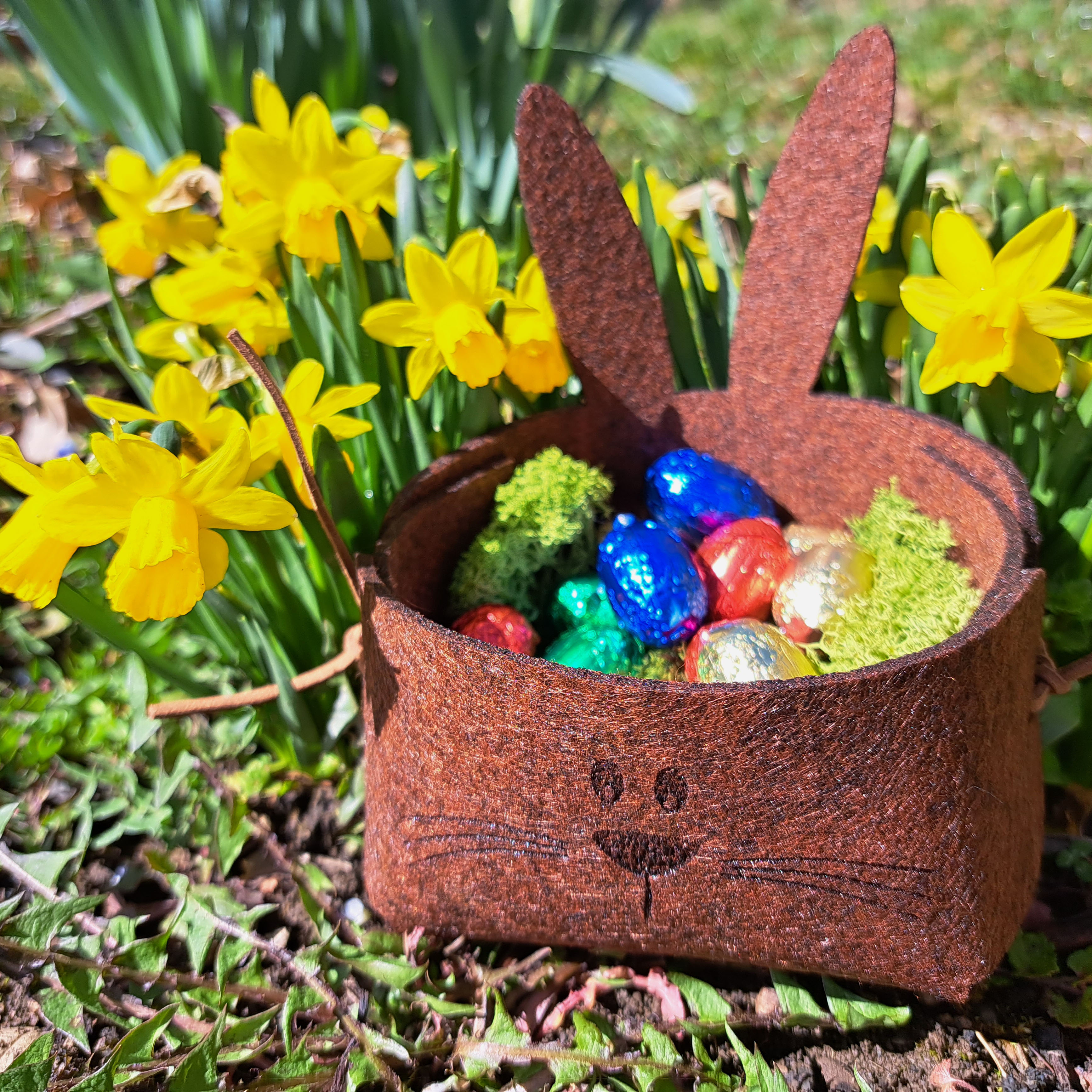 Osterkörbchen "Hase" dunkelbraun