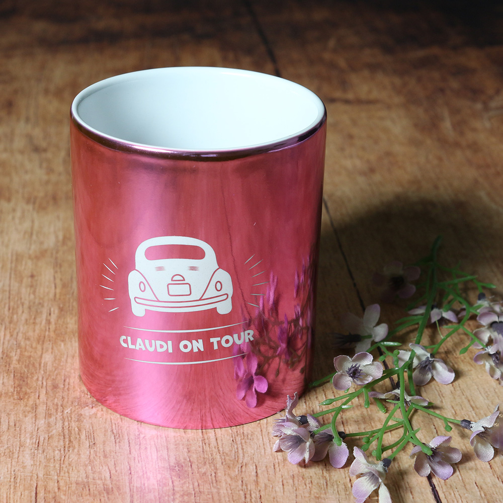 Metallic-Effekt Tasse rosa