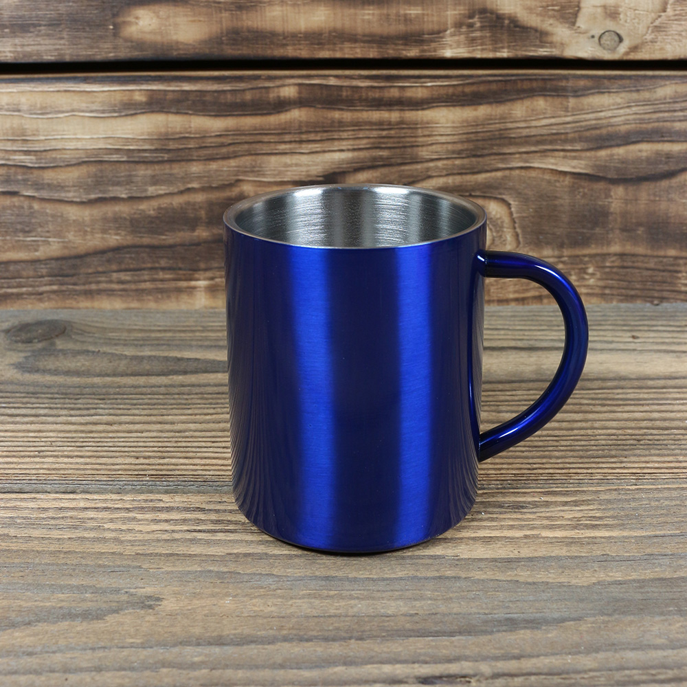 Edelstahlbecher blau-silber