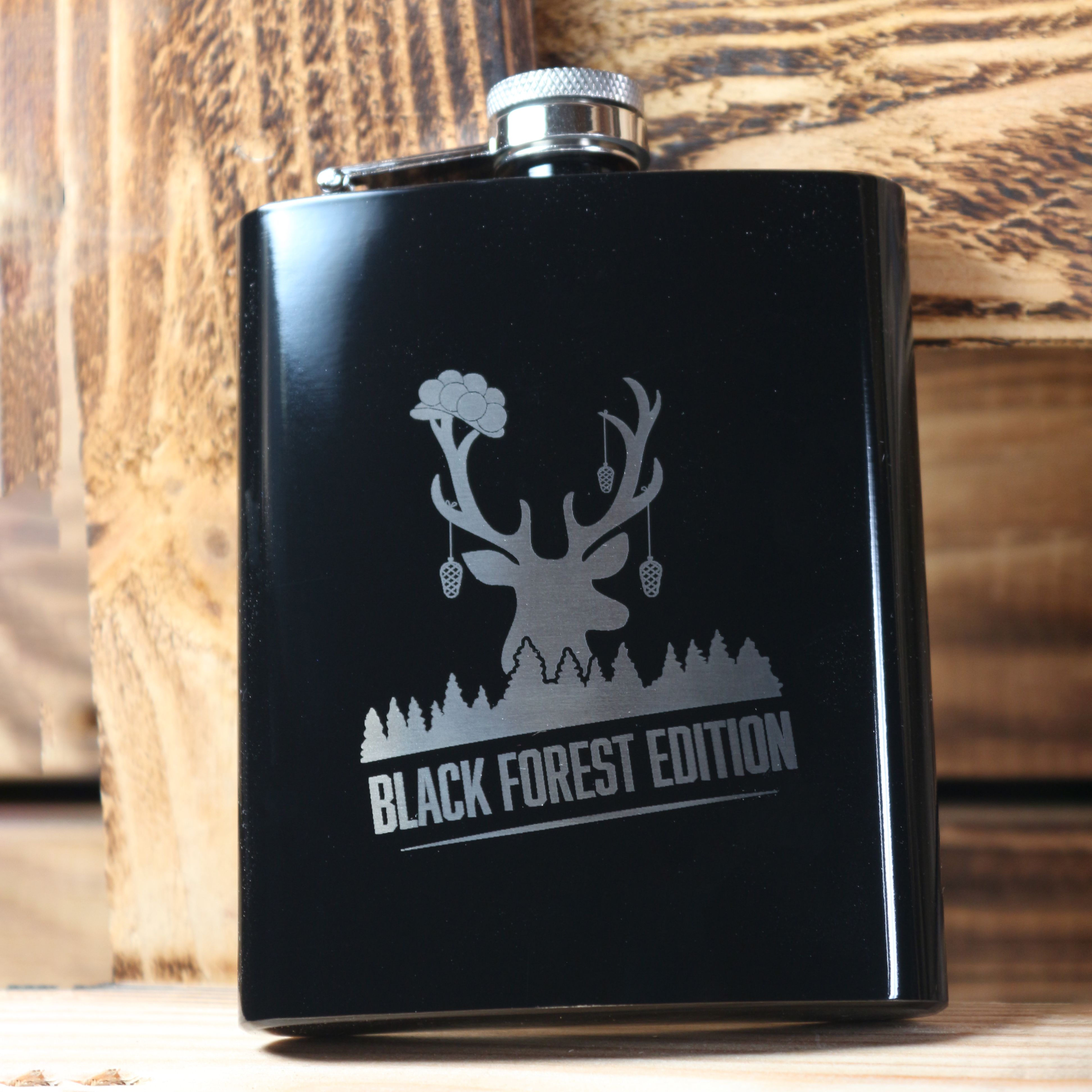 Flachmann schwarz "Black forest edition"