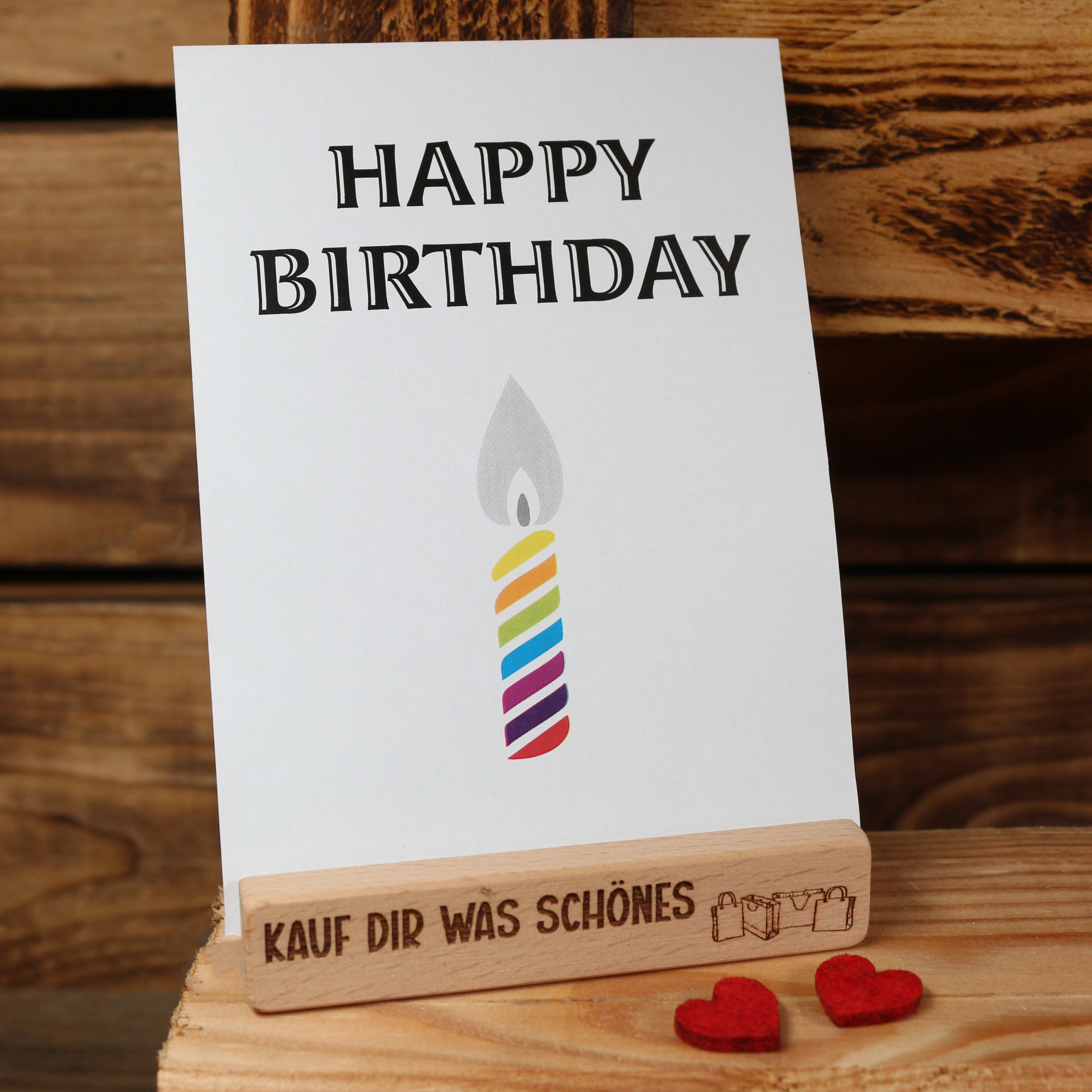 Kartenhalter für Gutschein "Kauf Dir was Schönes"