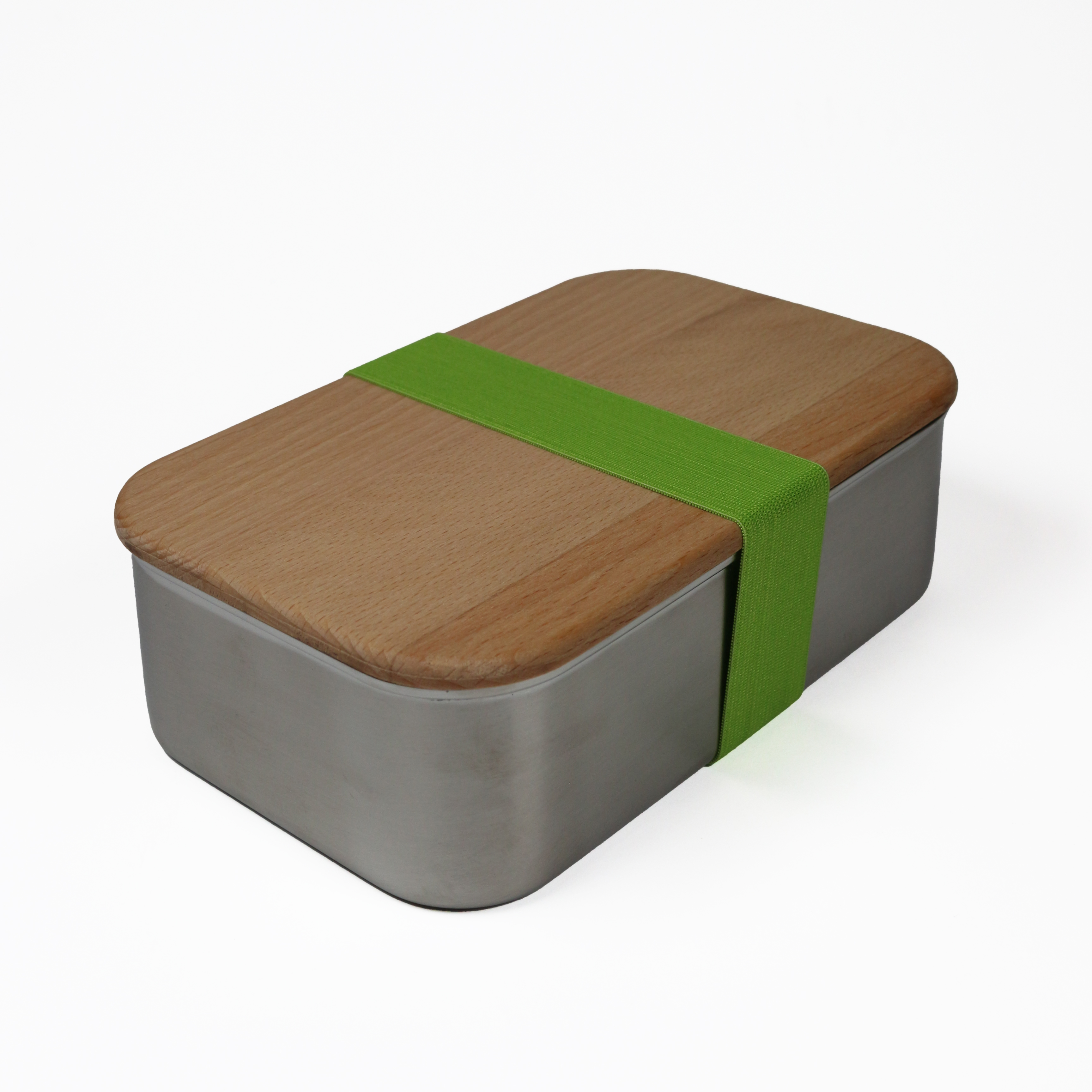Lunchbox "Premium Waldpicknick" Edelstahldose mit Buchenholzdeckel