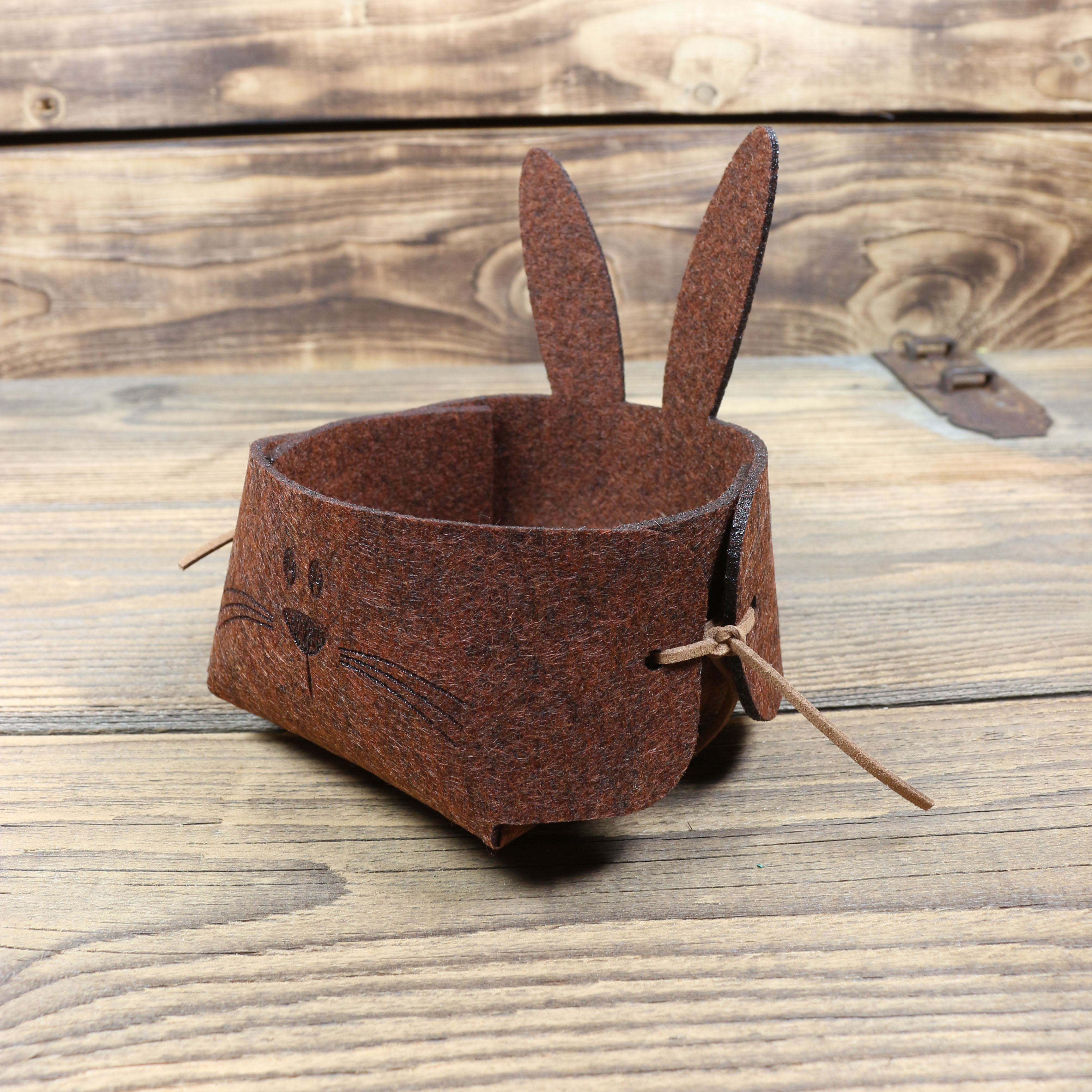 Osterkörbchen "Hase" dunkelbraun