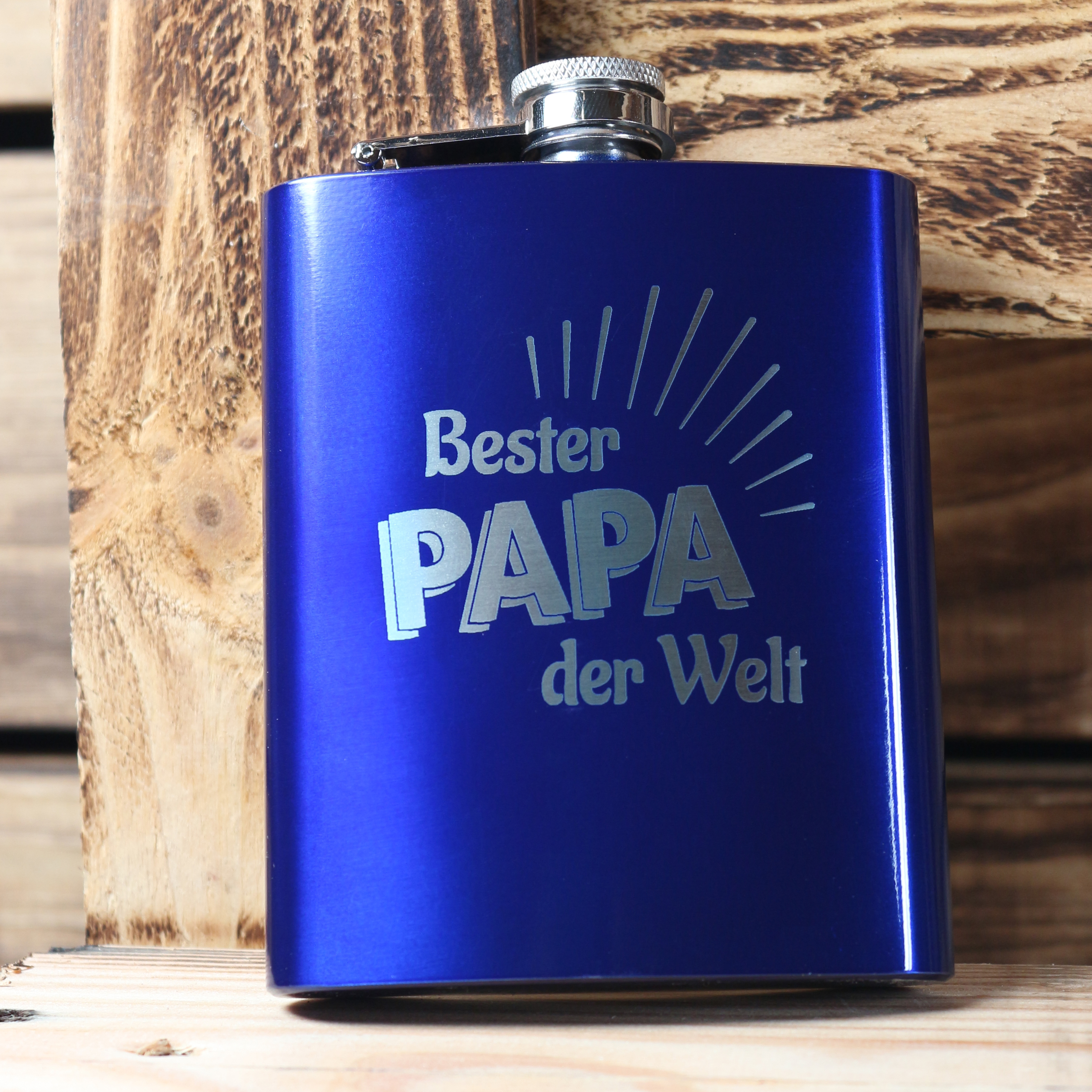 Flachmann blau "Bester Papa"